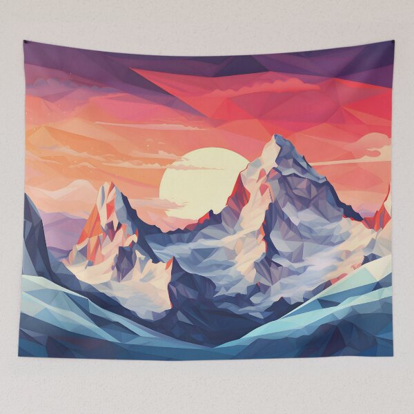 Item preview, Polygonal-style illustration of a mountain range designed and sold by workshoot.