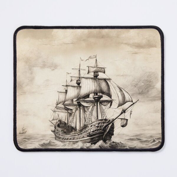 Item preview, Ship drawing for everyone who loves the sea designed and sold by twisted-dot.