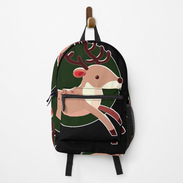Item preview, Christmas Delivery Deer - Galloping Reindeer with Dark Green Background designed and sold by Star-Fragment.