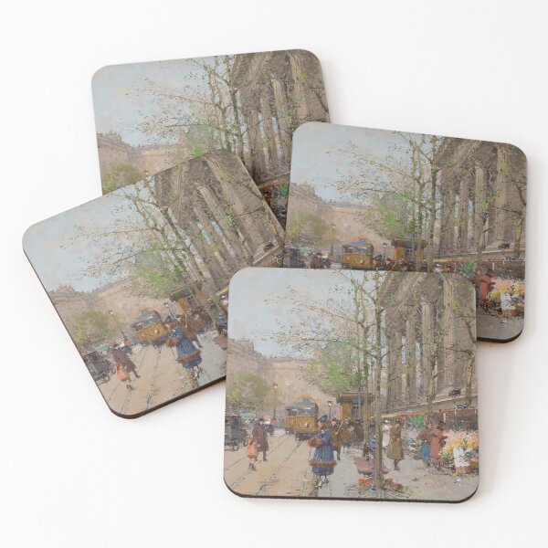 Item preview, Flower Market, Place de la Madeleine (20th century) - Eugène Galien Laloue designed and sold by SALON DES ARTS.