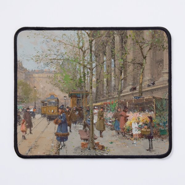 Item preview, Flower Market, Place de la Madeleine (20th century) - Eugène Galien Laloue designed and sold by SALON DES ARTS.
