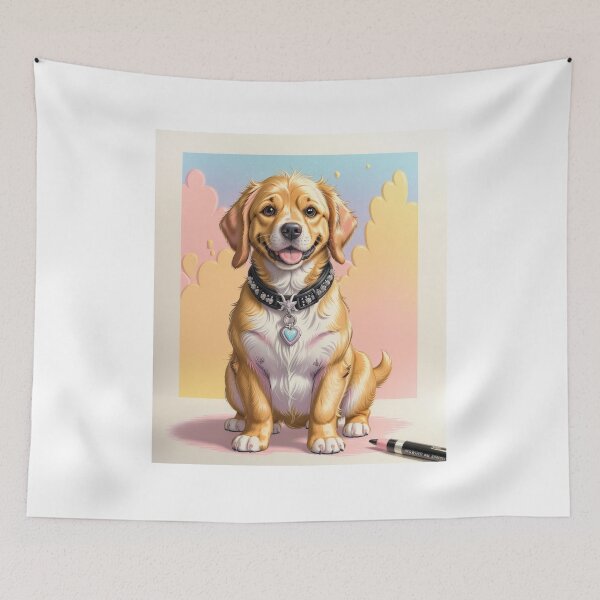 Item preview, Artwork of yellow Labrador beautiful illustration designed and sold by Tio-Tecun.