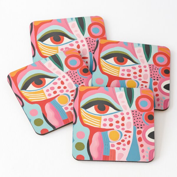 Item preview, Mid Century Modern Funky Illustration of Eye and Abstract shapes designed and sold by GulDesignCo.