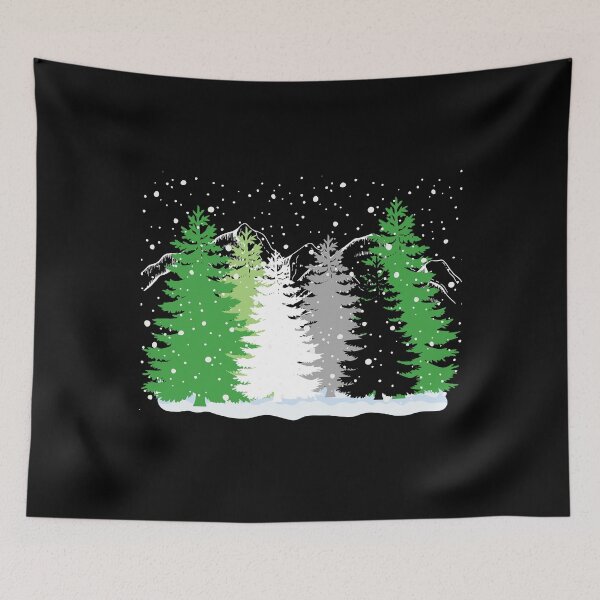 Item preview, Subtle Aro Pride Flag Christmas Tree Forest Aromantic Winter Theme  designed and sold by ontrendshirts.