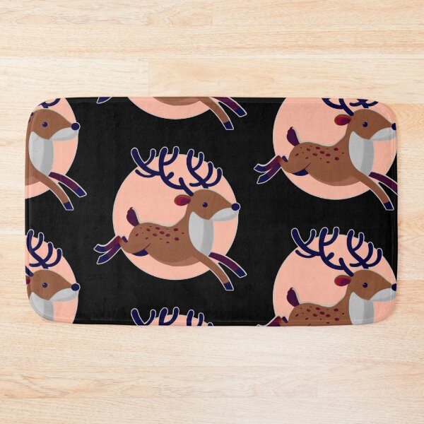 Item preview, Dark Brown Christmas Delivery Deer - Galloping Reindeer with Peach Background designed and sold by Star-Fragment.