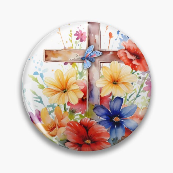 Item preview, Watercolor Christian cross art print designed and sold by dcrc.
