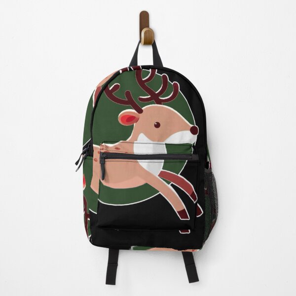 Item preview, Christmas Deer - Galloping Reindeer with Green Background designed and sold by Star-Fragment.