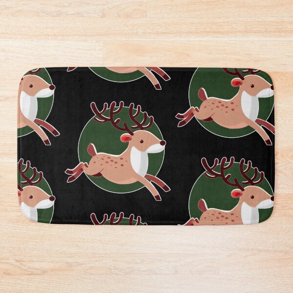 Item preview, Christmas Deer - Galloping Reindeer with Green Background designed and sold by Star-Fragment.