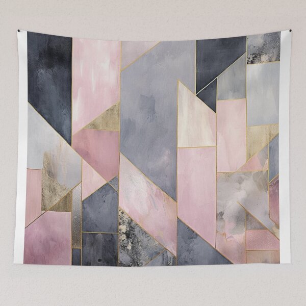 Item preview, Baby Pink, Gold and Gray Geometric Pattern  designed and sold by GoeCentric.