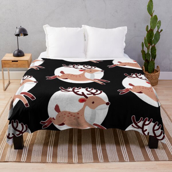 Item preview, Santa’s Reindeer - Galloping Reindeer with White Background designed and sold by Star-Fragment.