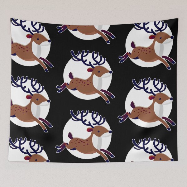 Item preview, Dark Santa’s Reindeer - Galloping Reindeer with White Background designed and sold by Star-Fragment.