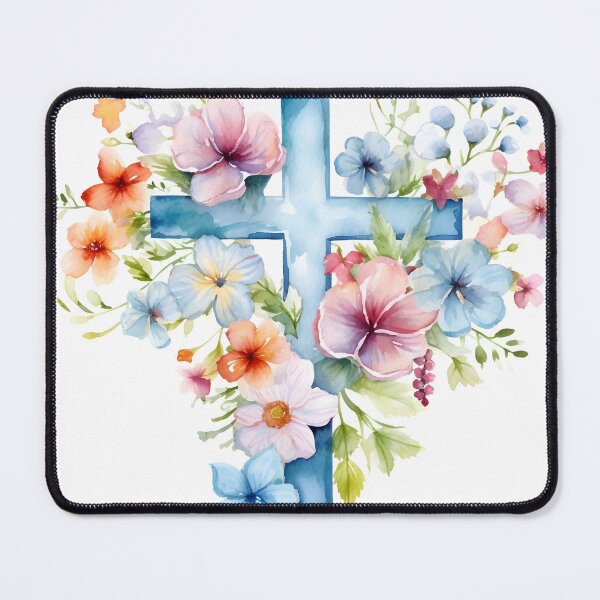Item preview, watercolor christian cross art print designed and sold by dcrc.