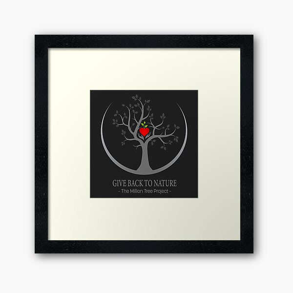 Give Back to Nature Logo - Dark Background Framed Art Print