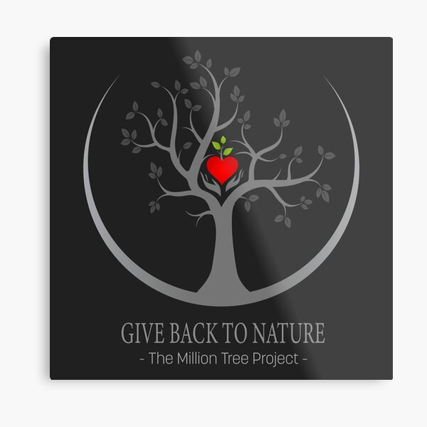 Give Back to Nature Logo - Dark Background Metal Print