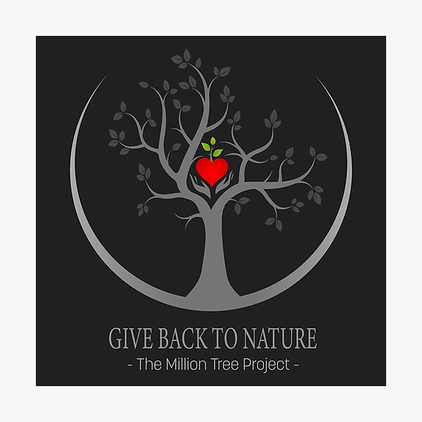 Give Back to Nature Logo - Dark Background Photographic Print