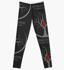 Give Back to Nature Logo - Dark Background Leggings