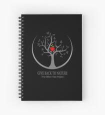 Give Back to Nature Logo - Dark Background Spiral Notebook