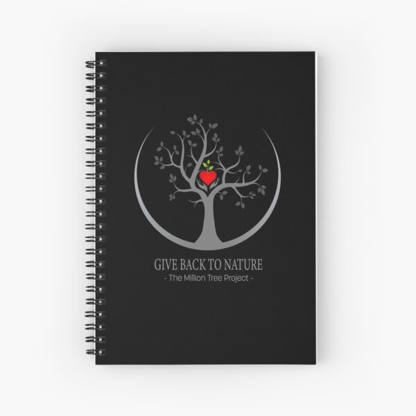 Give Back to Nature Logo - Dark Background Spiral Notebook