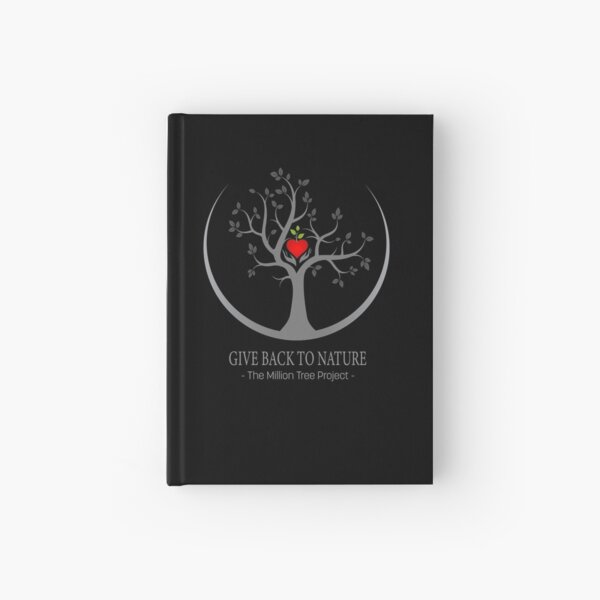 Give Back to Nature Logo - Dark Background Hardcover Journal