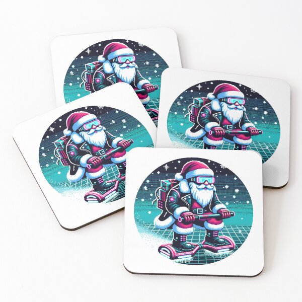Item preview, 8-bit Pixel Art Cyberpunk Santa Claus in Futuristic Goggles designed and sold by PixelPunkster.