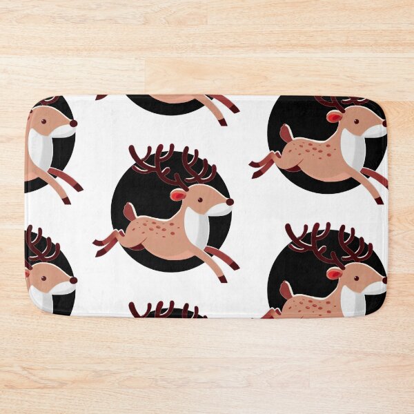 Item preview, Light Brown Santa’s Reindeer - Galloping Reindeer with Black Background designed and sold by Star-Fragment.