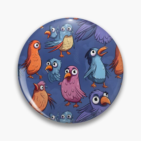 Item preview, Colourful birds seamless pattern with blue background designed and sold by ArtByNRJ.
