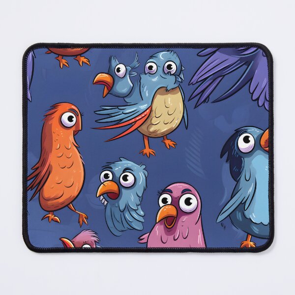 Item preview, Colourful birds seamless pattern with blue background designed and sold by ArtByNRJ.