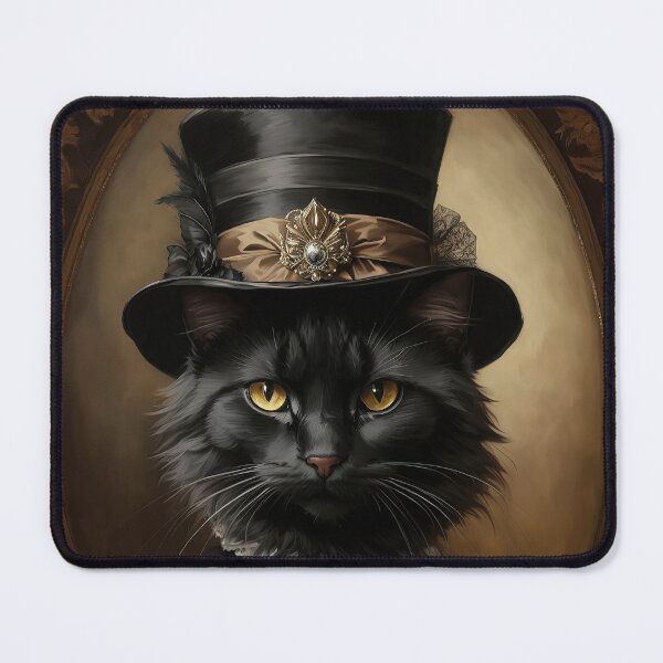 Item preview, Black cat, Cat in the hat, dark fantasy, dark art designed and sold by MattCollinsShop.