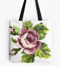 cross stitch rose Tote Bag