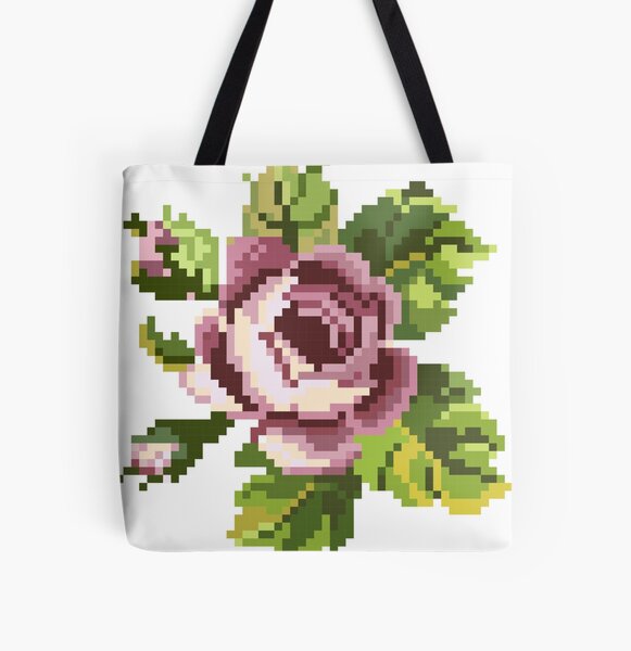 Cross stitch rose Tote Bag for Sale by Libby Heasman