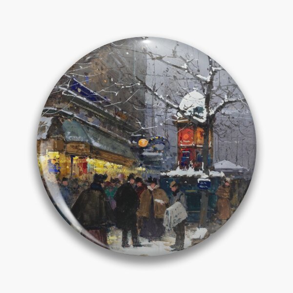 Item preview, Rue du Temple and Place de la République in Winter (20th century) - Eugène Galien Laloue designed and sold by SALON DES ARTS.