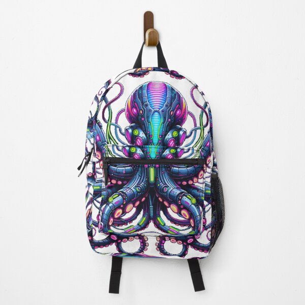 Item preview, Neon Tentacles - Cybernetic Octopus designed and sold by MrAI-Store.
