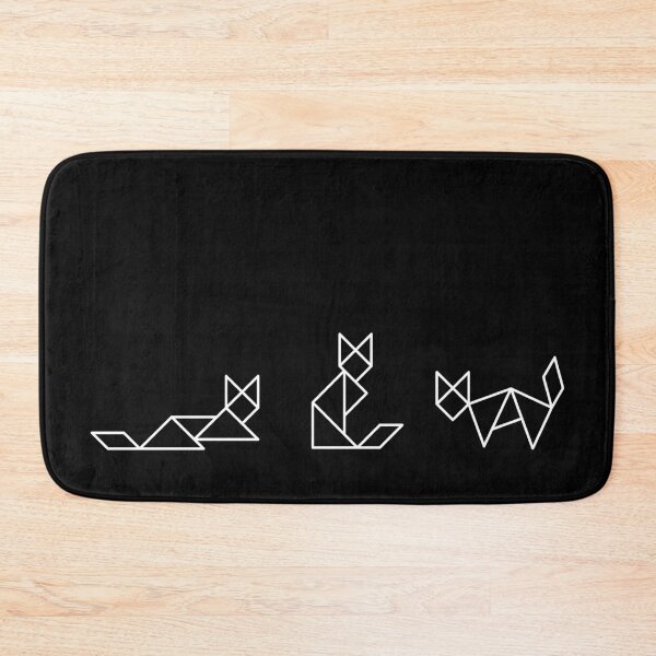 Item preview, White Geometric Outline Cats designed and sold by coffeeandwalnut.