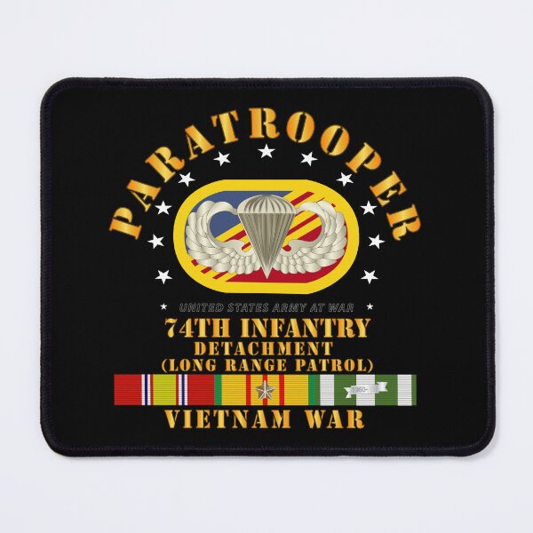 Item preview, SOF - 74th Inf Det Oval w Paratrooper w VN SVC designed and sold by Military Insignia Products.