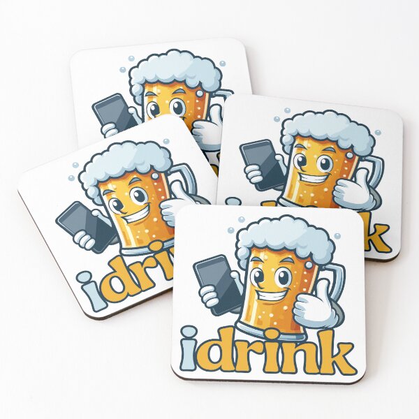 Item preview, Retro funny mascot Beer and Phone,  idrink designed and sold by Krmdesign.
