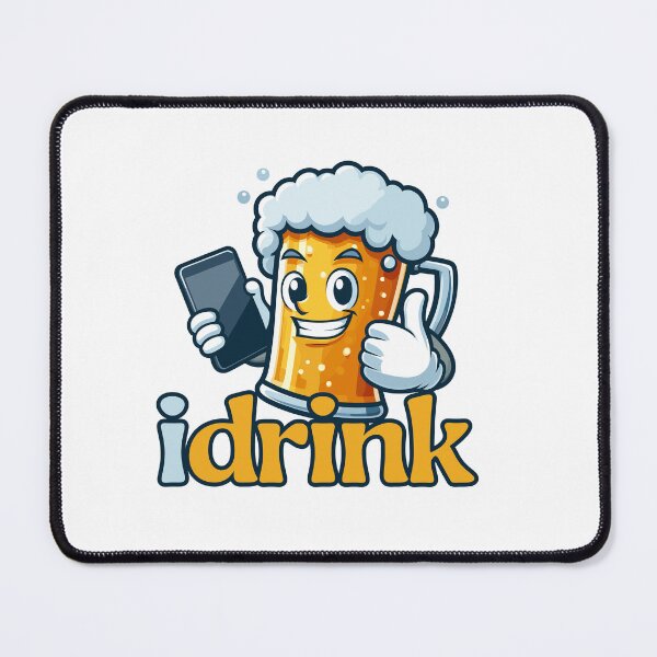 Item preview, Retro funny mascot Beer and Phone,  idrink designed and sold by Krmdesign.