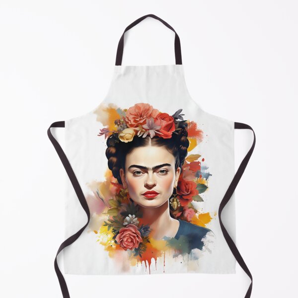 Item preview, Watercolor Frida kahlo self-portrait pop-art floral designed and sold by Carinaprint.