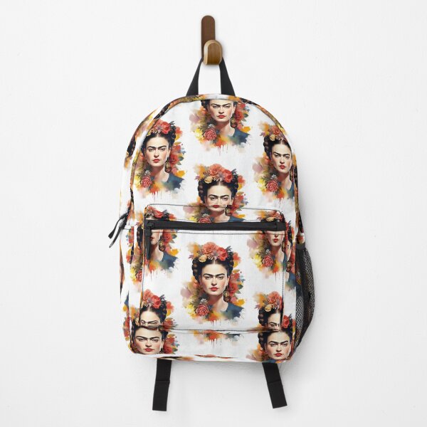 Item preview, Watercolor Frida kahlo self-portrait pop-art floral designed and sold by Carinaprint.