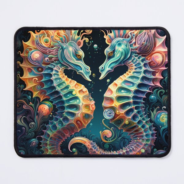 Item preview, Colorful psychedelic seahorse print designed and sold by dcrc.