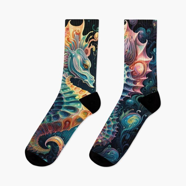 Item preview, Colorful psychedelic seahorse print designed and sold by dcrc.