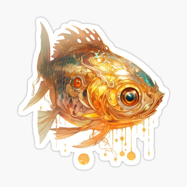 Vista previa del artículo con la obra «Adorable pez dorado», diseñado y vendido por Anastasiia Yurevych.