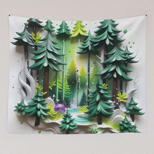 Item preview, Realistic delicate 3D wild forest - expressive botanical pattern. designed and sold by My-fake-places.