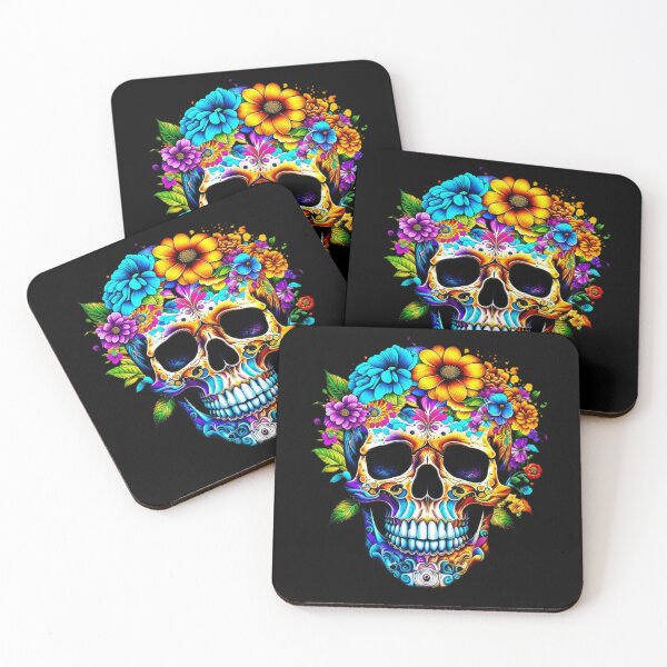 Item preview, Colorful vibrant Flower Skull  designed and sold by All Year Round.