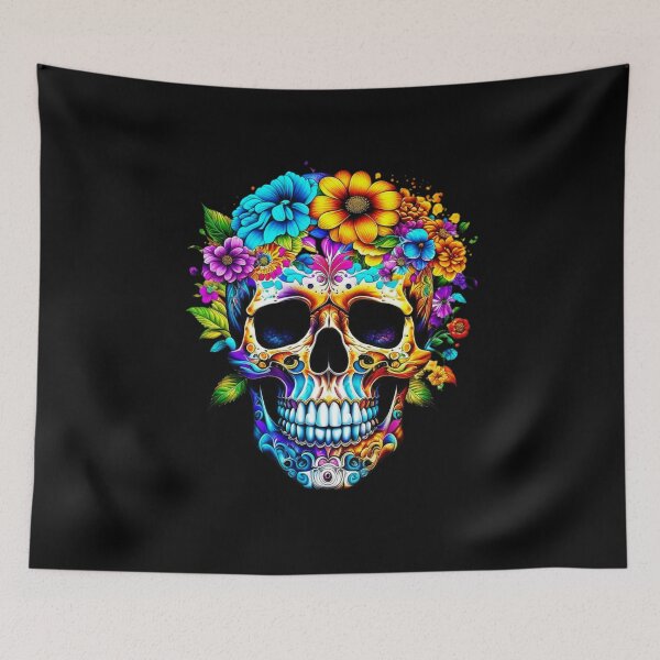 Item preview, Colorful vibrant Flower Skull  designed and sold by All Year Round.