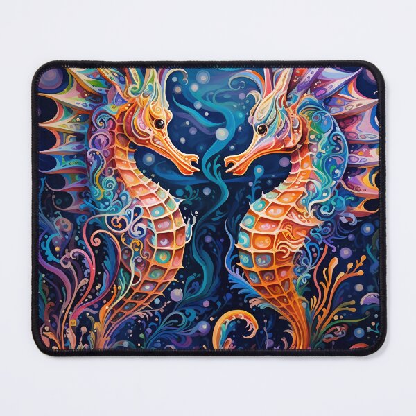 Item preview, colorful psychedelic seahorse print designed and sold by dcrc.