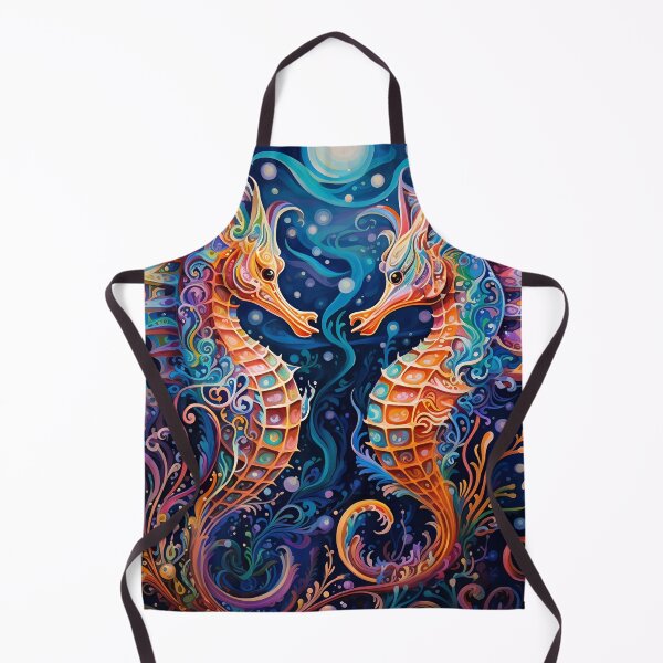 Item preview, colorido estampado psicodélico de caballito de mar designed and sold by dcrc.