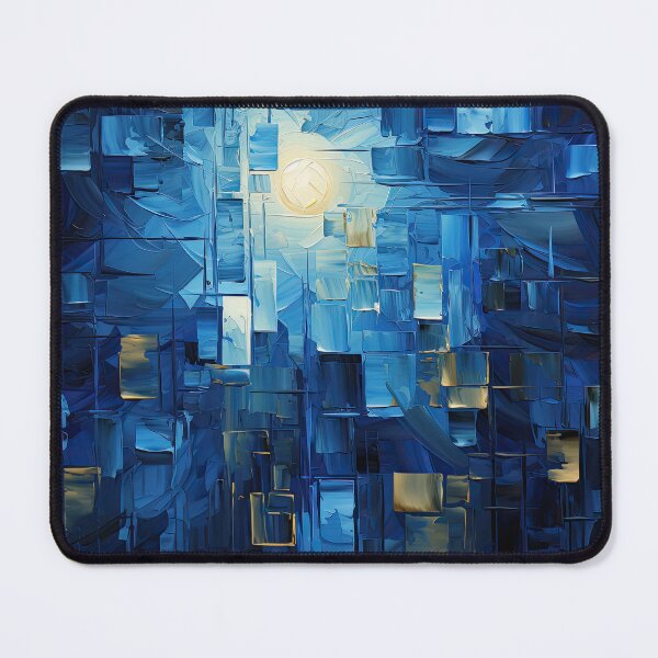 Item preview, Empathy Abstract Oil Painting in Blue designed and sold by Maryanne Chisholm Art & Apparel.