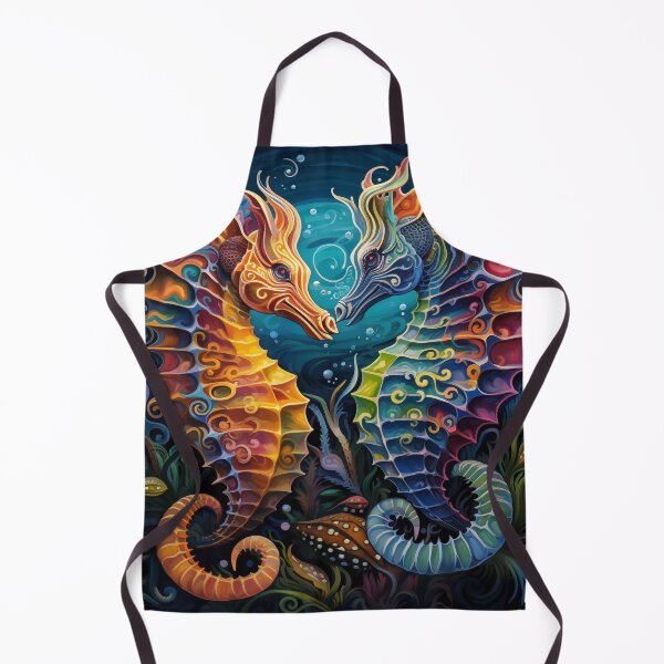Item preview, colorido estampado psicodélico de caballito de mar designed and sold by dcrc.