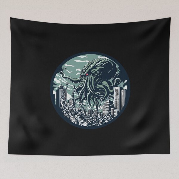 Item preview, Cthulhu vs the City designed and sold by QuickSticker.