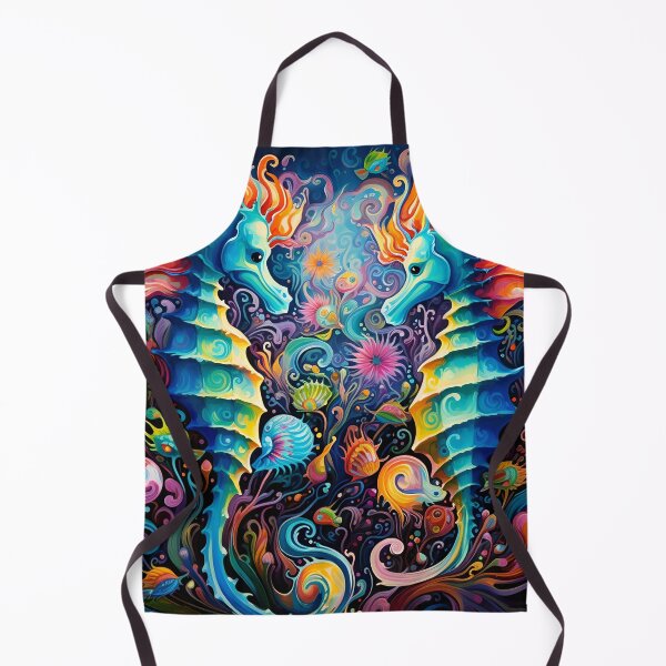 Item preview, colorido estampado psicodélico de caballito de mar designed and sold by dcrc.